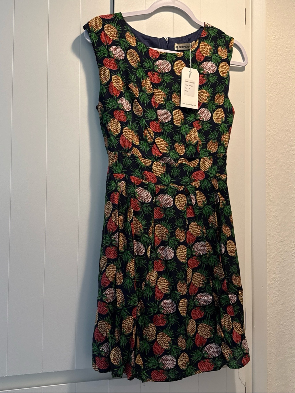 Sm Wardrobe Navy With The Pineapple Print Dress